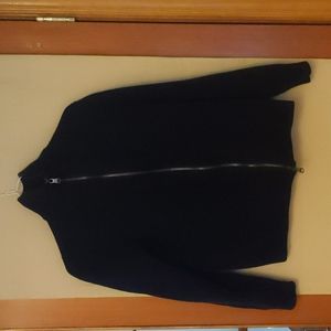 Banana Republic Full Zip Navy Merino Sweater Size M